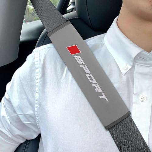 Car Seat Belt Covers, Soft Seat Belt Shoulder Guard, Breathable Seatbelt Shoulder Strap Cushion Pad for Comfortable Driving, Universal Car Interior Accessories for Most Cars Trucks SUV (Grey) - color: Grey