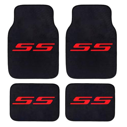 4Pcs Fabric Car Floor Mats,Not PVC,Not Leather Not Rubber Automotive Floor Mats Truck SUV,Durable All-Weather fit Chevy Camaro Floor Mats SS - color: ss