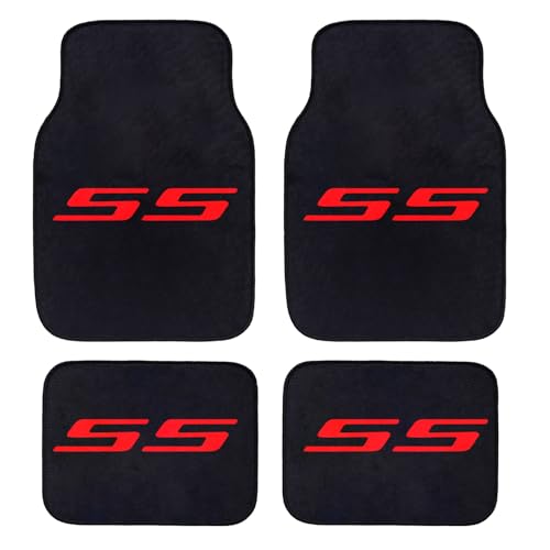 4Pcs Fabric Car Floor Mats,Not PVC,Not Leather Not Rubber Automotive Floor Mats Truck SUV,Durable All-Weather fit Chevy Camaro Floor Mats SS - color: ss
