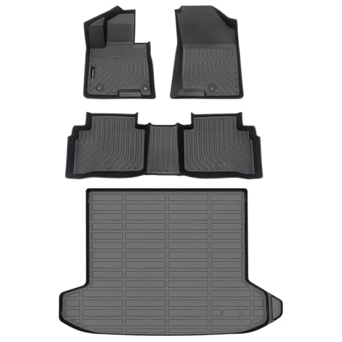 Auxko All Weather Floor Mat & Cargo Mat Fit for 2026 2025 2024 2023 2022 Hyundai Tucson (Include Hybrid Not PHEV) TPE Liner Tucson Accessory Set All Season Odorless Anti-Slip Floor Trunk Liner - size: tucson gas|2022-2026|floor+cargo mats