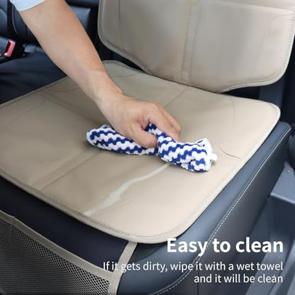 Car Seat Protector, Extra Thick Car Seat Covers Non-Slip Waterproof Mat Pad Leaving No Imprints Marks for Child Baby Pet Truck SUV Automobile (Beige-A) - color: Beige-A