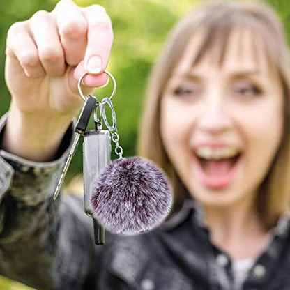 Cute Faux Rabbit Fur Ball Pom Pom Keychain Car Key Ring Handbag Tote Bag Pendant Purse Charm - color: Frost Navy