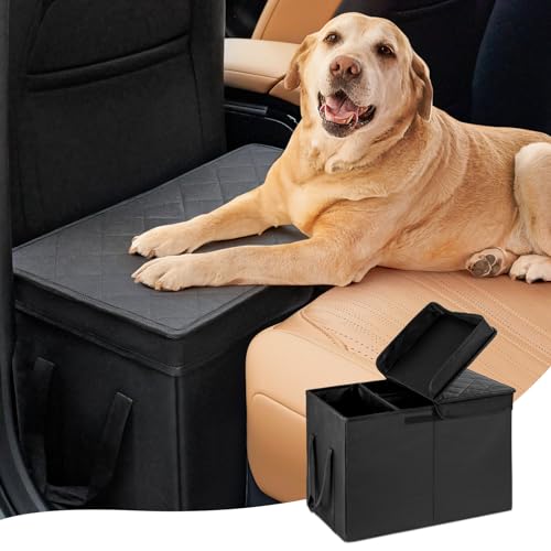 Car Seat Extender for Large Dogs, Back Seat Extender for Dogs up to 120 LBS Large Dog Extender with Storage Car Organizer Gap Filler for Front or Back Seat - color: Black-S-19.1 x 10.4 x 13 in
