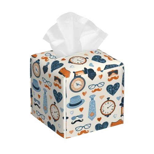 Blue Fashion Accessories Tissue Box Cover Square, Waterproof Leather Tissue Box Holder Portable Dispenser Modern Home Decoration for Bathroom Car Nightstand Vanity - color: Blue Fashion Accessories
