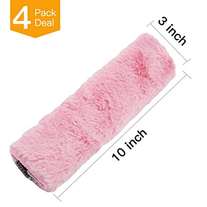 4Pack Seatbelt Covers for Kids,Seat Belt Cushion Cover,Infant Baby Car Seat Neck Shoulder Strap Pads,Soft Newborn Carseat Stroller Straps Covers Accessories(Pink) - color: Pink