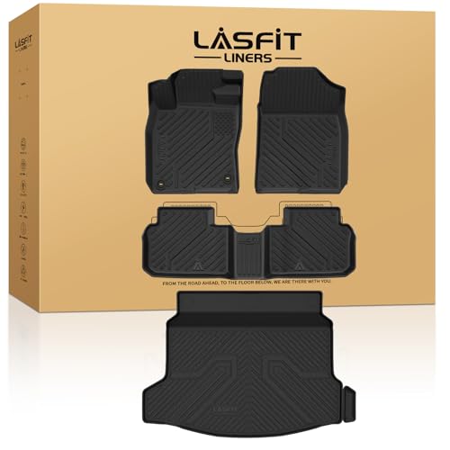 LASFIT Floor Mats & Trunk Mat for Honda Civic 2026 2025 Hybrid Hatchback, All Weather TPE Car Floor Liners,1st & 2nd Row & Trunk Liner, Fit 11th Gen - size: 2）For Honda Civic Hybrid Hatchback | 25-26 |