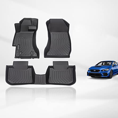 KELCSEECS® Floor Mats Custom for Subaru WRX& WRX STi 2021 2020 2019 2018 2016 2015 All Weather Protection TPE Heavy Duty Non-Slip Floor Liners Fits Front& 2nd Row Full Set Accessories, Black - style: 28) For 2015-2021 WRX Floor Mats