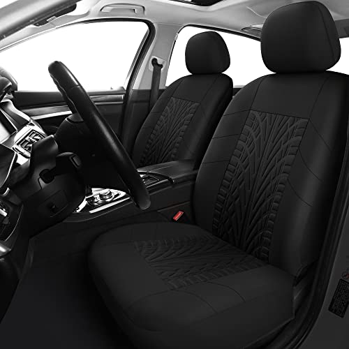 VarCozy Car Seat Covers Front Pair,Universal Cloth for Car,Breathable & Washable SUV, Sedan, Van, Automotive Interior Covers, Airbag Compatible - color: Black, size: Front Pair