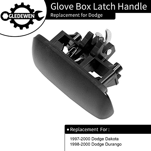 Gledewen Glove Box Latch Handle (Black), Compatible with 1997-2000 Dodge Dakota, 1998-2000 Dodge Durango | Replace# 5EM34LAZ Glove Box Organizer Door Lock Catch Open Handle