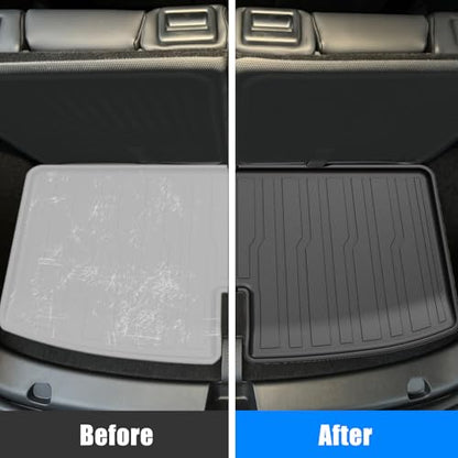 Truck Trunk Mat Set for Model Y 2020-2024, MERXENG Car Trunk Protector All-Weather Rear Cargo Area Mat Storage Box Mat & 3rd Row Protective Floor Mat for Model Y 2020-2025 7-Seat - size: for Model Y Set 2020-2024