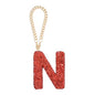 MECCANIXITY Bling Car Letter Charm, Initial N Letter Interior Car Rear View Mirror Decoration Hanging Crystal Ornaments for Women Bags Water Cup DIY Craft, Red - style: Letter N