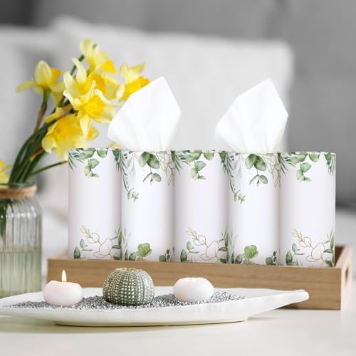 12 Pack Car Tissue Cylinder Holder Bulk with 3 Ply Facial Tissues, Round Napkin Holders for Car Cup Holder Cylinder Travel Paper Tubes Bulk Round Napkin Boxes Packs(Eucalyptus) - style: Eucalyptus