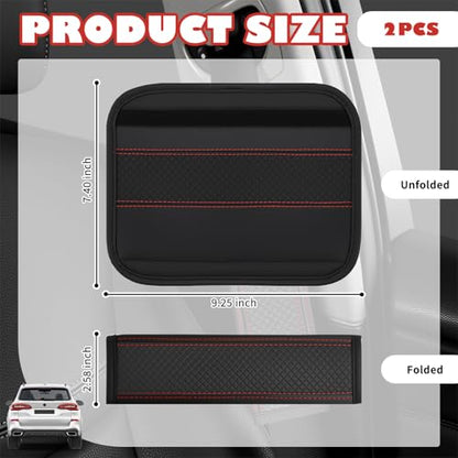 2PCS Leather Car Seat Belt Cover Pad,Stylish Seatbelt Covers with Diamond-Patterned Designs,Comfortable & Breathable Car Seat Strap Pads for Neck & Shoulder Pain Relief (Black Red/2PCS) - color: Black Red/2PCS