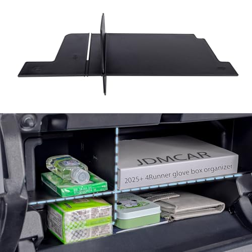 JDMCAR Glove Box Organizer Compatible with 2025 2026 Toyota 4Runner Accessories, ABS Black Materials Insert Storage Glove Box Compartment Divider Tray - color: Black-Fits 2025+ 4runner