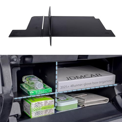 JDMCAR Glove Box Organizer Compatible with 2025 2026 Toyota 4Runner Accessories, ABS Black Materials Insert Storage Glove Box Compartment Divider Tray - color: Black-Fits 2025+ 4runner