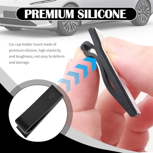 6PCS Car Cup Holder Insert Silicone,Anti-Shake Curve Car Coasters Cupholder Stabilizer for Holding Cups/Bottles,Universal Self-Adhesive Cupholder Insert for Cars/SUVs/Trucks