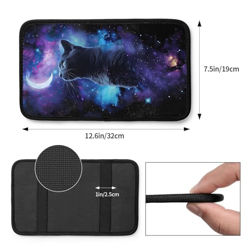 Universal Car Center Console Cushion Pad, Cute Cat and Moon Soft Waterproof Car Center Console Cover Auto Armrest Seat Box Cover Protector for Most Vehicle SUV Truck Car - color: Cute Cat And Moon