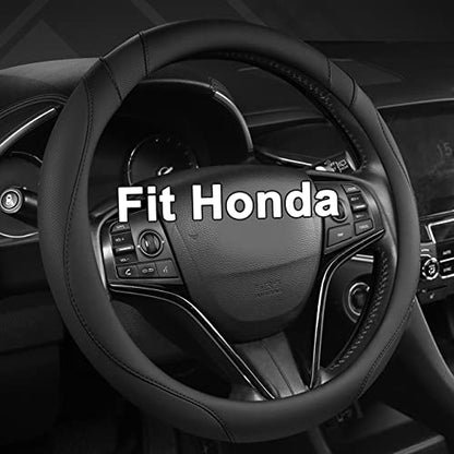 West Llama Customized Auto Car Steering Wheel Cover for Honda (Black) - color: A-Black, size: Standard Size (14 ½''-15'')