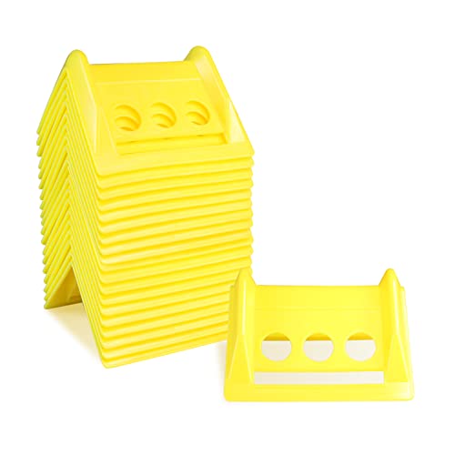 ENJ 20 Pack Flatbed Edge Protector, Edge Corner Tie Down Protector for Up to 4 Inch Straps, Protects Cargo Edges, Flatbed Accessories Plastic Protector (yellow) - color: yellow