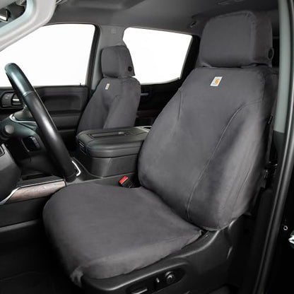Covercraft Carhartt SeatSaver Custom Seat Covers for 2021-2026 Ford F-150 & 2022-2026 F-150 Lightning, 2023-2026 F-250/F-350/F-450/F-550-1st Row Bucket Seats, Duck Weave Gravel
