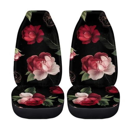 Pehede Car Seat Cover Luxurious Flowers Front for Cars, Easy to Install Cover Set, Accessories Auto Trucks Van SUV,2 Packs - color: Multi20