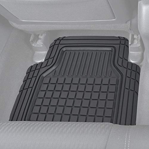 Motor Trend Flextough Semi-Custom Fit Car Floor Mats for Coupe Sedan Van SUV & Truck - Odorless Heavy Duty Rubber Floor Liners 4 Pieces Set - Trimmable (Black) (MT180)