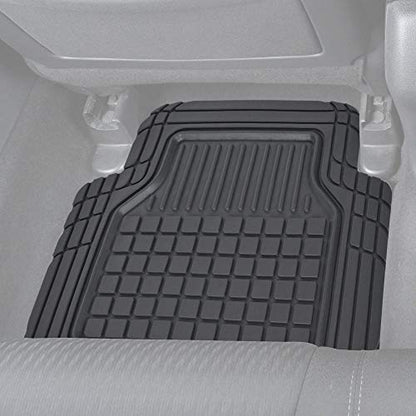 Motor Trend Flextough Semi-Custom Fit Car Floor Mats for Coupe Sedan Van SUV & Truck - Odorless Heavy Duty Rubber Floor Liners 4 Pieces Set - Trimmable (Black) (MT180)