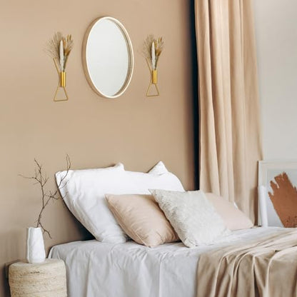 2 Pcs Boho Gold Wall Decor Metal Wall Art X Shaped Hanging Planters with Artificial Pampas Modern Home Gold Bathroom Decor for Bedroom Living Room