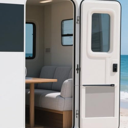 Aluminum Universal RV Screen Door Closer Kit，Automatic Door Protector with Adjustable Tension, Cushioned Closing Camper Screen Doors Spring Closer for RV Camper Travel Trailer