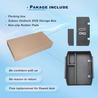 2026 Outback Center Console Organizer Tray For 2026 Subaru Outback (Wilderness/Premium/Limited/Touring/Limited XT/Touring XT) ABS Armrest Storage Insert Box 2026 Outback Accessories With Non-Slip Mats