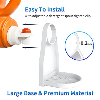 (2 Pack) Laundry Detergent Cup Holder Drip Catcher Organizer Clip Tight on Laundry Bottle Spouts, No More Leaks or Mess with Detergent and Fabric Softener in Laundry Room
