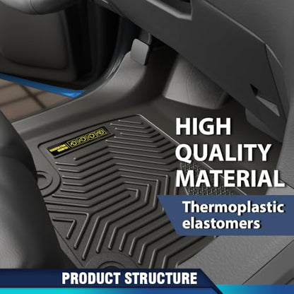 PIT66 TPE Floor Mats Compatible with Tesla Model S 2015-2020 (Only for Model S Badging) (Heavy Duty) 1st & 2nd Row All Weather Cover Protection Cargo Liners alfombras para carro - size: Fit Tesla Model S 2015-2020 | 3PCS