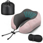 Neck Travel Pillow, Upgraded Memory Foam Pillow for Airplane, Machine Washable, Adjustable Flight Pillow, Suitable for Sleeping Airplane, Car, Office and Home (Pink)