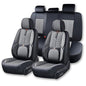 Car Seat Cover Full Set, Universal Car Seat Cover for Cars, Black and Gray, with Lumbar Support, Premium Artificial Leather, Waterproof and Easy to Clean, Airbag Compatible - color: B_Gray & Black