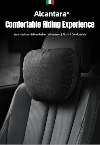 Car Neck Pillow, Luxury Fabrics Used in Supercars, Ergonomic Cervical Support with 2-Height Adjustable Strap, Breathable Soft Against the Skin, Universal Fit for Most Cars