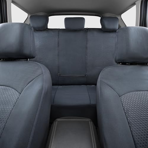 Flying Banner Car Seat Covers Front Seats Rear Bench Polyester car seat Protectors Easy installations Rear Bench Split Classic Man Lady Truck - color: Full set neoprene Solid Gray
