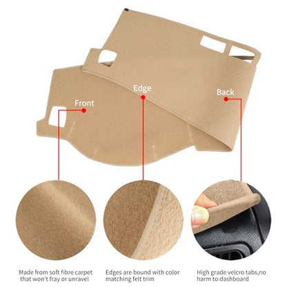 Dashboard Cover Dash Cover Mat Pad Custom Fit for Lexus ES300 ES330 2002 2003 2004 2005 2006(Beige) - color: 2002-2006 ES300 ES330 Beige