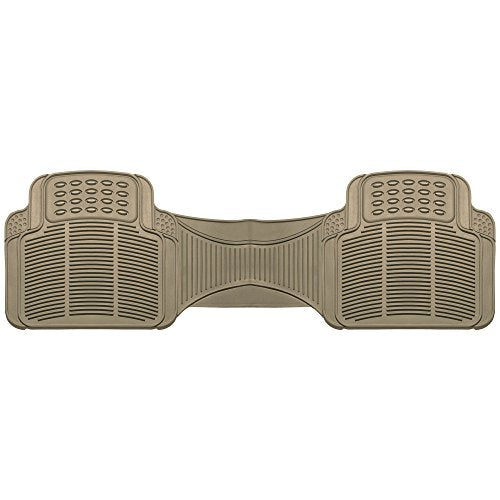 FH Group Car Floor Mats - Heavy-Duty Rubber Floor Mats for Cars, Universal Fit Rear Set, Trimmable Automotive Floor Mats, ClimaProof Floor Mats For Most Sedan, SUV, Truck Floor Mats Beige - color: Beige, size: 17 x 54 x 1 inches, style: Rear Set