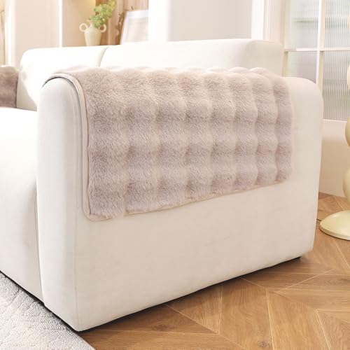 Waterproof Dog Bed Cover Non Slip Couch Covers for Dogs Washable Soft Faux Fur Sofa Cover Couch Covers for 3 Cushion Couch Sofa Pet Friendly (Khaki, 24" x 24" 2 Pack) - color: Khaki, size: 24" x 24" 2 Pack