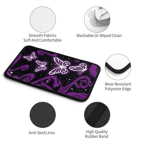 Universal Car Center Console Cushion Pad, Purple Butterfly Soft Waterproof Car Center Console Cover Auto Armrest Seat Box Cover Protector for Most Vehicle SUV Truck Car, 11108 - color: Purple Butterfly