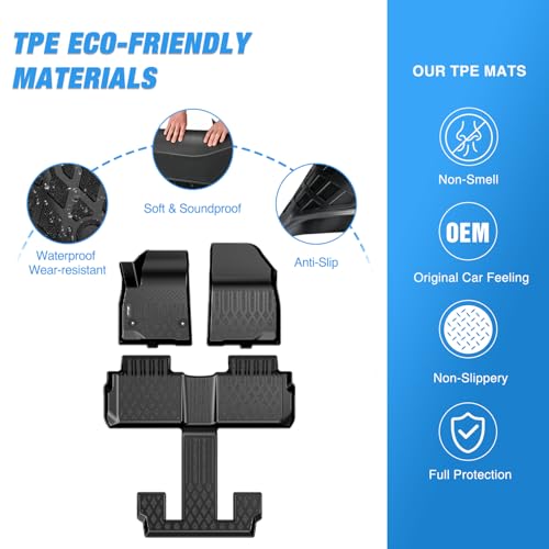Nilight TPE Floor Mats for GMC Acadia Bucket Seats 2017 2018 2019 2020 2021 2022 All Weather Custom Fit Heavy Duty Floor Liners - color: 2017-2022 GMC Acadia Bucket Seat