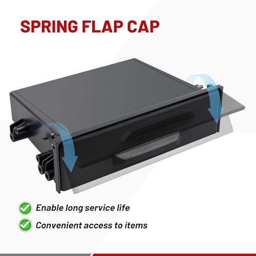RED WOLF Car Stereo Radio Storage Box for Toyota, Single DIN Storage Pocket Stereo Blanking Plate Holder Drawer Kit Universal for Toyota Vehicles