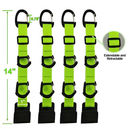 Car Headrest Hooks, Backseat Storage Organizer Hangers, Universal Vehicle Seat Back Hooks, 4 Pack (brightgreen) - color: brightgreen