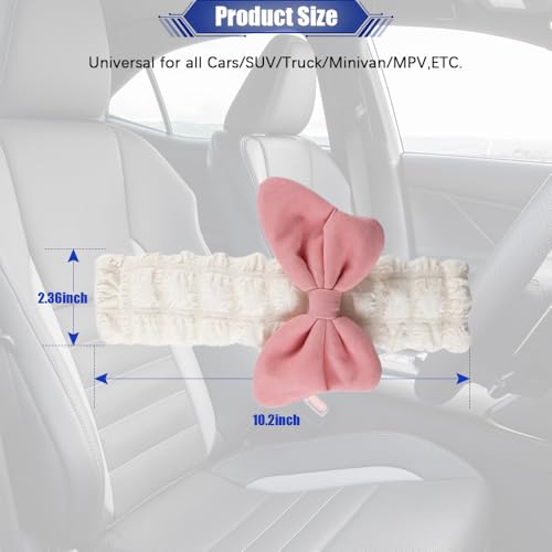 JDDRY 2PC Car Seat Belt Covers Pads,Seat Strap Pads,Auto Seat Belt Pad,Fit for Most Vehicles,Car Interior Accessories(Bowknot-Pink) - color: Bowknot-Pink