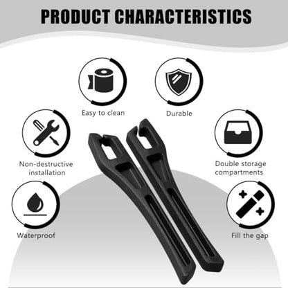 Car Seat Gap Filler, 2PCS Crevice Blocker Stopper Between Vehicle Seat Console, No Drop Automotive Fill Crevice Guard Interior Accessories, Universal for SUV Truck Sedan (Black) - color: Black