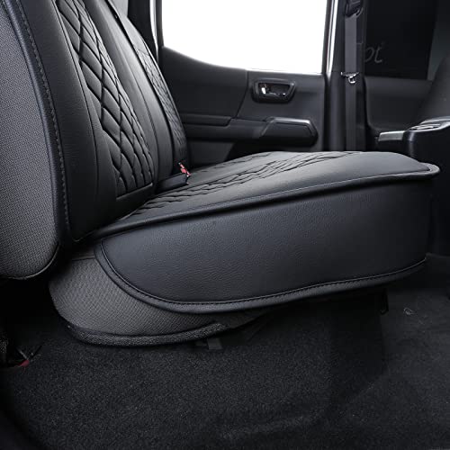 Tomatoman Tacoma Seat Covers Customized for 2005-2025 2026 Sport Extended SR V6 Pickup Truck, Waterproof Faux Leather Car Cushions(Rear Seat, Black) - color: Rear Seat/Black
