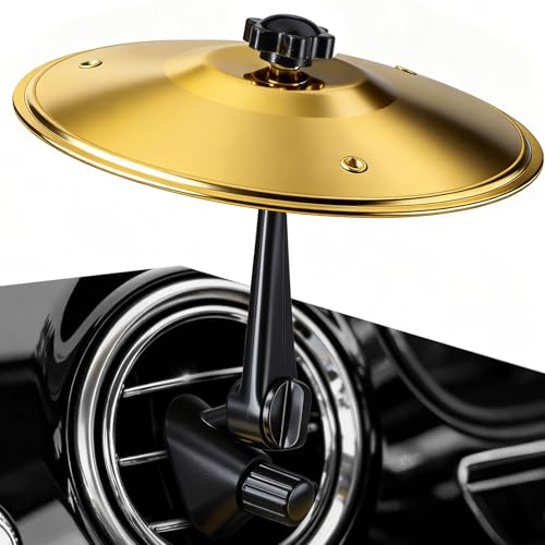 Funny Car Cymbal Air Vent, Mini Crash Drum Cymbal Car Accessory for Stress Relief & Passing Time, Clip-On Vent Gadget, Fits Most Cars SUVs Trucks, Unique Gift for Drivers & Music Lovers - Gold - color: A - Gold