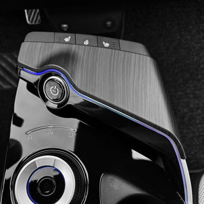YOUTOOCAR 2PCS Gear Shift Panel Trim Covers Compatible with Kia EV6 2022-2026 Accessories (Wood Grain)