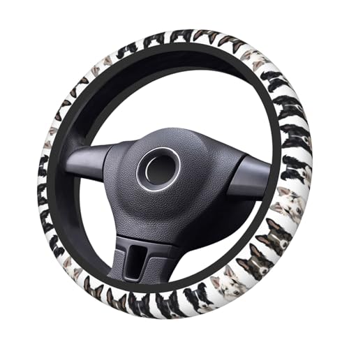 Border Collie Dog Steering Wheel Covers,Anti Slip Sweat Absorption Elasticity Car Accessories Steering Wheel Protector Universal 15 Inch for SUV Sedan Vans Trucks - color: 24