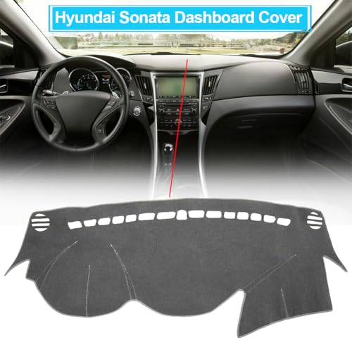 Dash Cover Compatible with Hyundai Sonata 2011 2012 2013 2014 Accessories Dashboard Cover Mat Non-Slip Carpet Sunshield Glare UV Rays Protector,Gray(1 PCS)